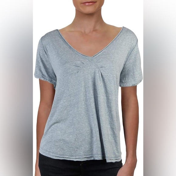 Free People Tops - Free People All You Need loose  V neck  short sleeve T shirt bitter olive colour